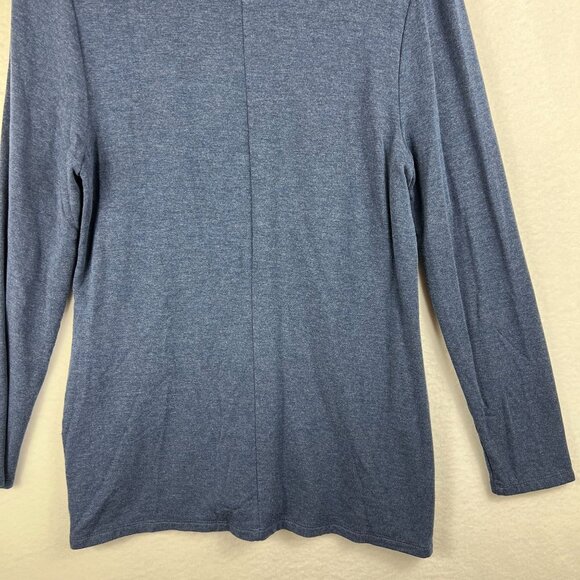 Chicos Womens Blue Heather Long Sleeve Sweater Size 0 Cowl Neck Pullover - Picture 4 of 14